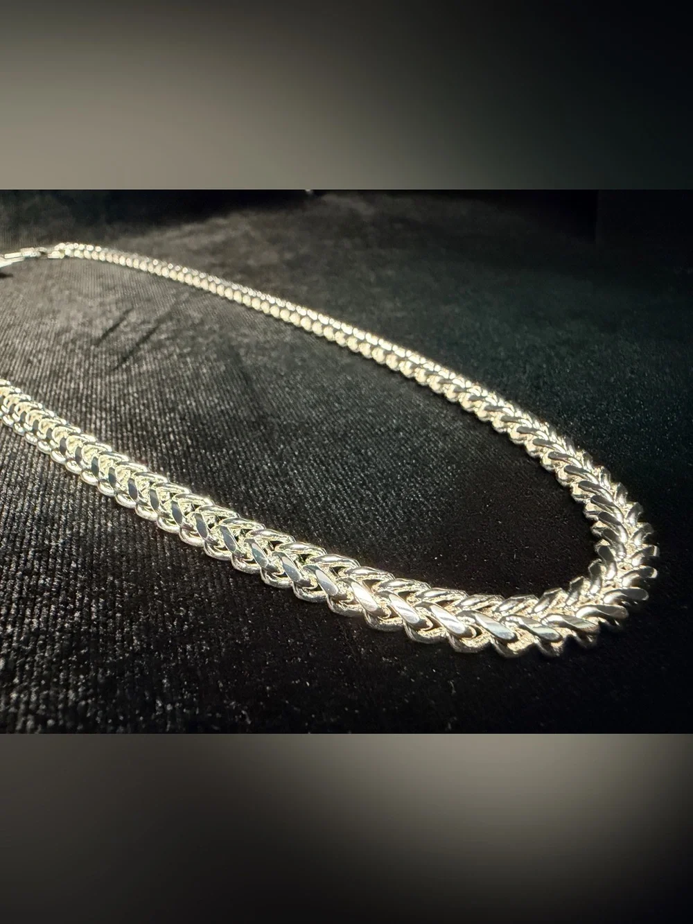 Franco 22in 6.5MM Italy 925 Stamped silver filled necklace 55.2g brand new